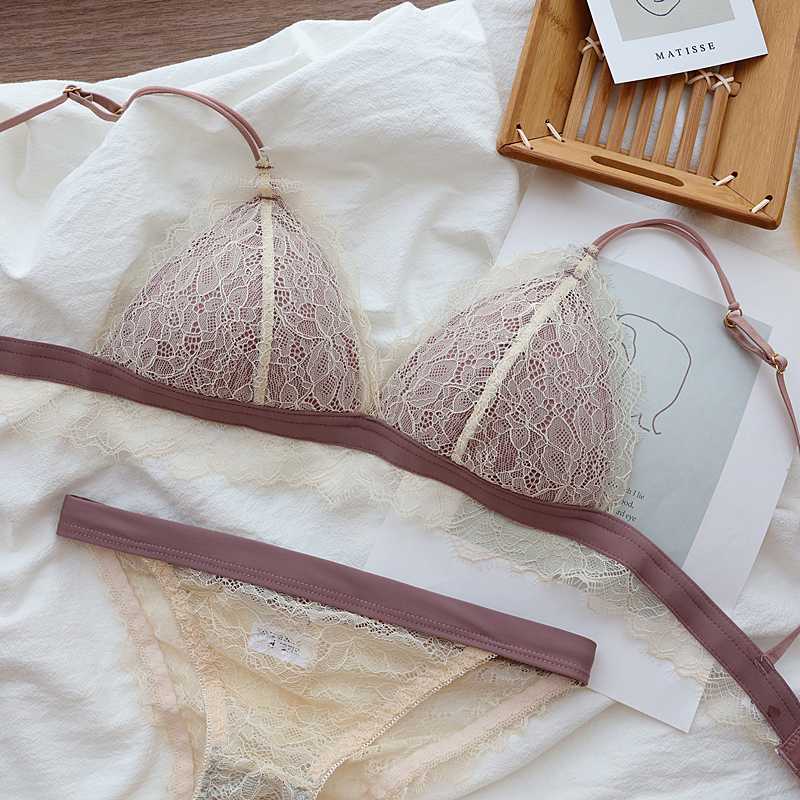 French Ultra-thin Bralette Women Wire Free Breathable Bra Set Sexy Lace Soft Cup Bras Triangle Cup Leisure Pink Underwear Sets, Black
French Ultra-thin Bralette Women Wire Free Breathable Bra Set Sexy Lace Soft Cup Bras Triangle Cup Leisure Pink Underwear Sets, Black