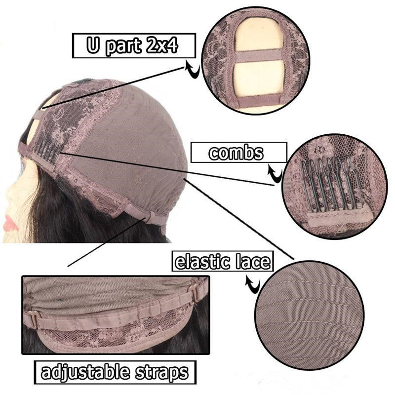 Cheap Kinky Curly U Part Wig Virgin Hair Gluless Peruvian Human Hair Upart Wigs deep Curly U-Part Wig 130% density