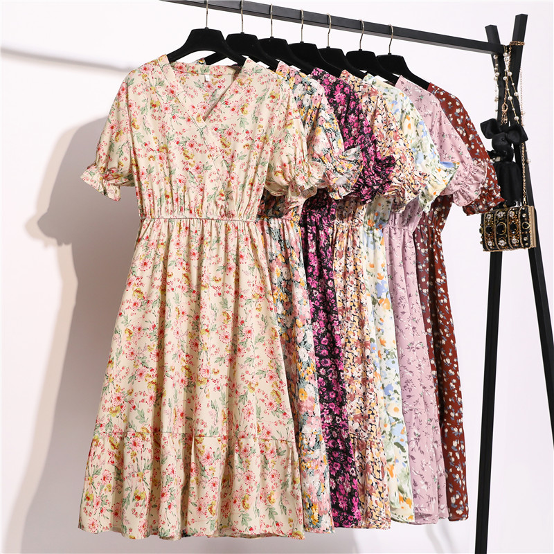 Women Chiffon Dress 2020 Summer Fashion Female Short Sleeve Vintage Printed Floral Casual Dresses V-neck A-line Vestidos
Women Chiffon Dress 2020 Summer Fashion Female Short Sleeve Vintage Printed Floral Casual Dresses V-neck A-line Vestidos