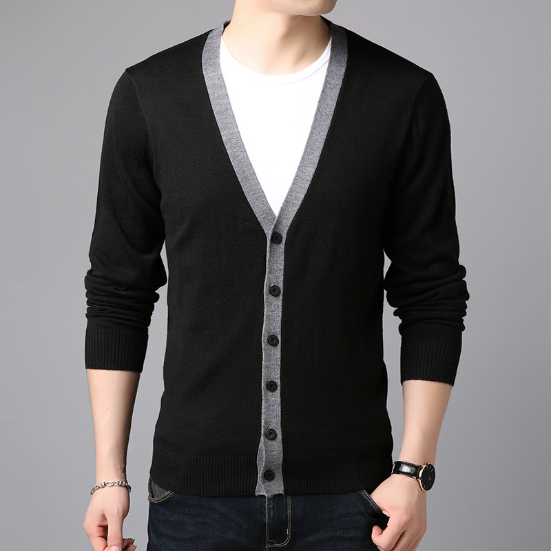 Men' Wool Cardigan V-neck Autumn Winter Warm Patchwork Slim Fit Perfect Quality Clothes Knitted Cotton Casual Male Sweaters, Black
Men' Wool Cardigan V-neck Autumn Winter Warm Patchwork Slim Fit Perfect Quality Clothes Knitted Cotton Casual Male Sweaters, Black