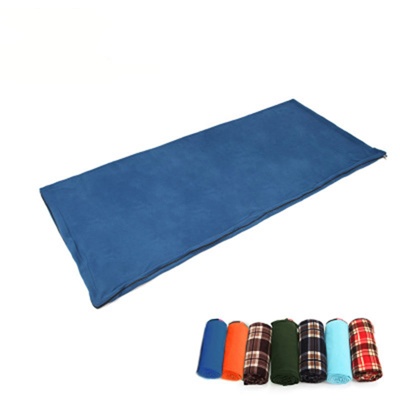 Adult Polar Fleece Sleeping Bag Portable Ultralight Outdoor Camping Tent Bed Travel Warm Sleeping Bag Liner