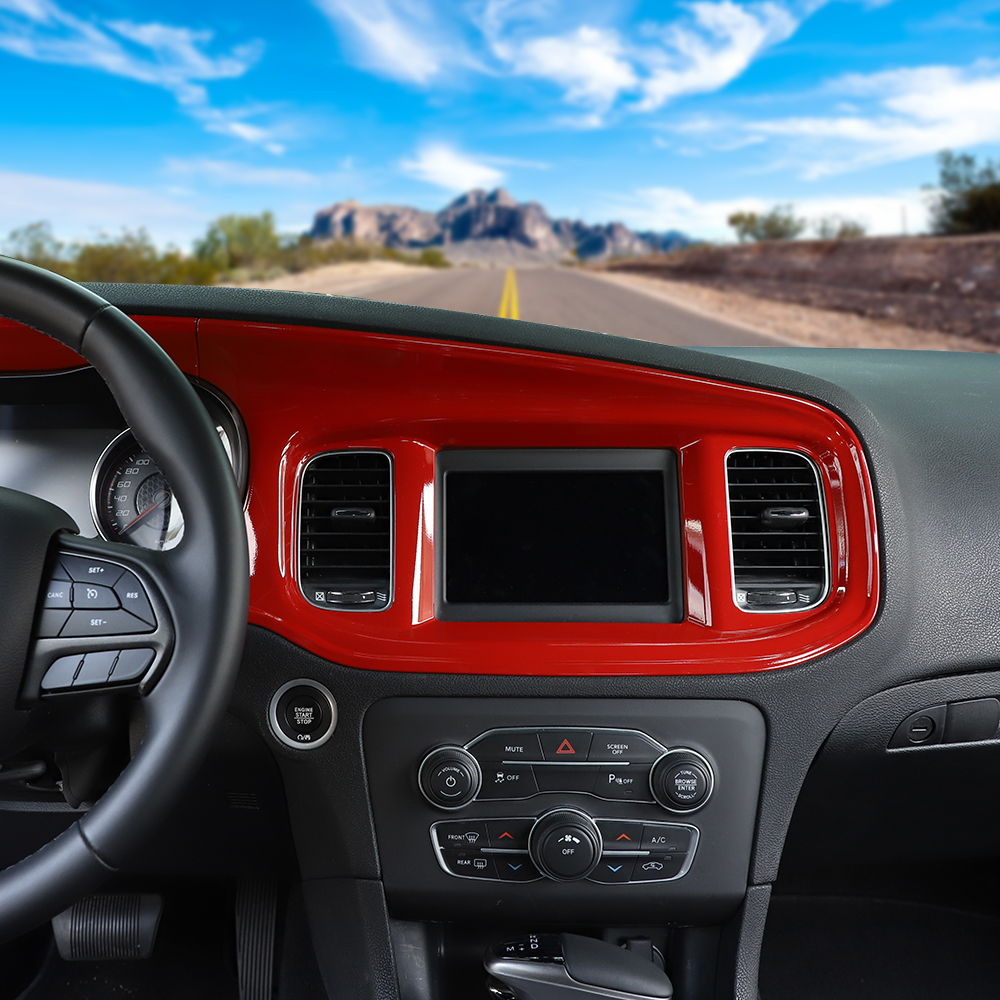 Red Interior Console Dashboard Panel Cover Trim for Dodge Charger Factory Outlet Interior Accessories