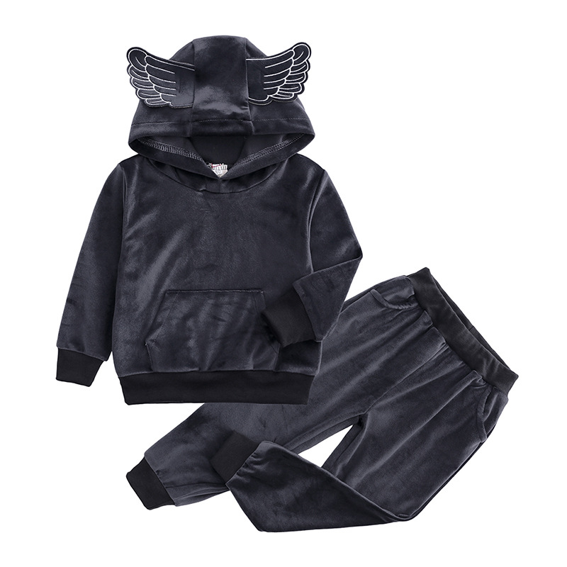 Fall Winter Warm Children Clothing Girls Clothes Sets Baby Boy Angel Design Long Sleeve Hooded+ Pant 2pcs Soft Sports Suits, Gray
Fall Winter Warm Children Clothing Girls Clothes Sets Baby Boy Angel Design Long Sleeve Hooded+ Pant 2pcs Soft Sports Suits, Gray