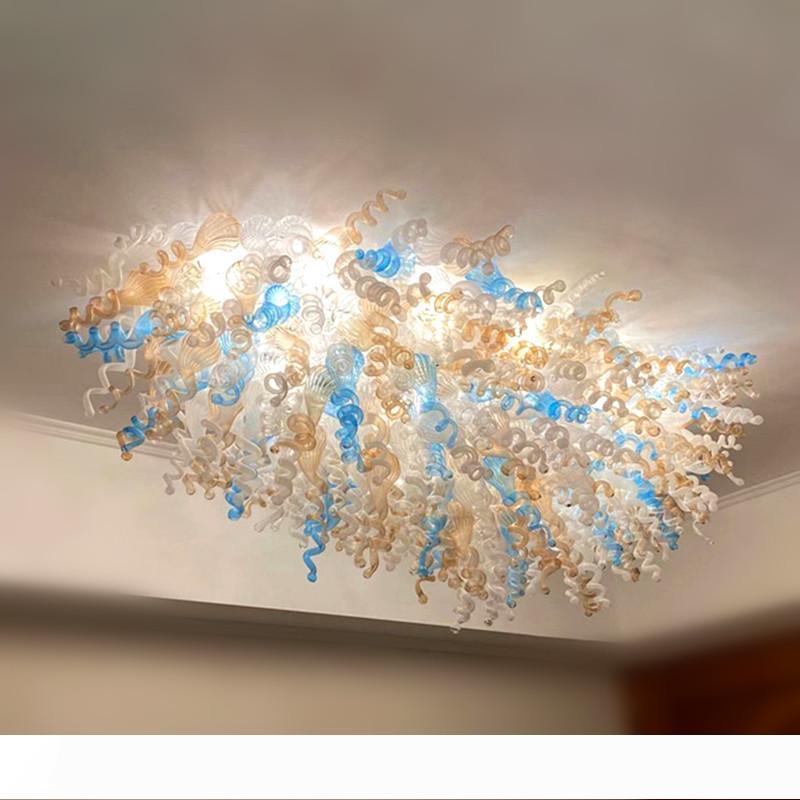 European Style Glass Ceiling Lighting Italian Hand Blown Glass Chandelier Lamps Home Hotel Decorative LED Ceiling Chandeliers