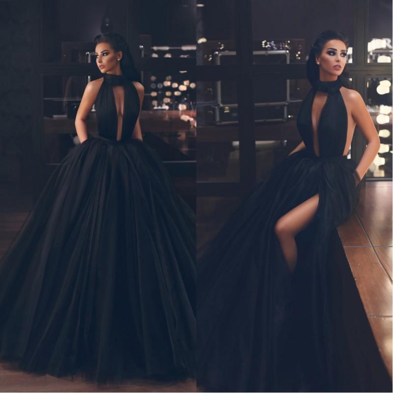 Sexy Black Hight Split Side Prom Gowns With Pocket Backless Puffy Tulle Floor Length Long Formal Evening Dresses vestidos de gala Prom Dress
Sexy Black Hight Split Side Prom Gowns With Pocket Backless Puffy Tulle Floor Length Long Formal Evening Dresses vestidos de gala Prom Dress