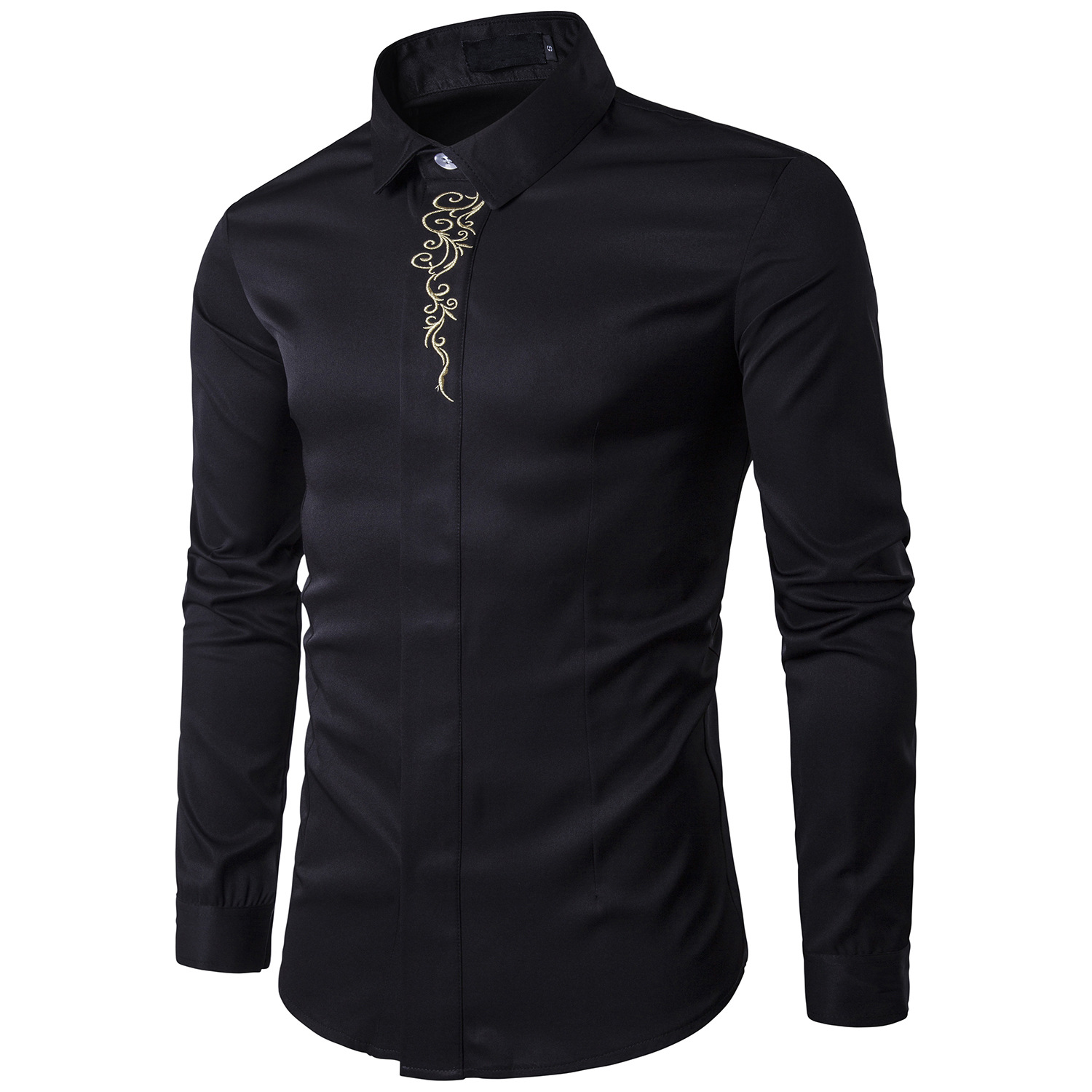 Mens Designer Slim Fit Dress Shirts Embroidery Solid Color Turn-down Collar Long Sleeved Fashion Casual Shirt Euro Size Men Clothing, Light blue
Mens Designer Slim Fit Dress Shirts Embroidery Solid Color Turn-down Collar Long Sleeved Fashion Casual Shirt Euro Size Men Clothing, Light blue