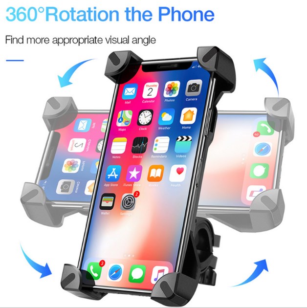 Shake Anti 360° Rotation Adjustable Smartphone Mount Bracket Universal Bicycle Holder Bike Handlebar Mobile Phone Holder Stand