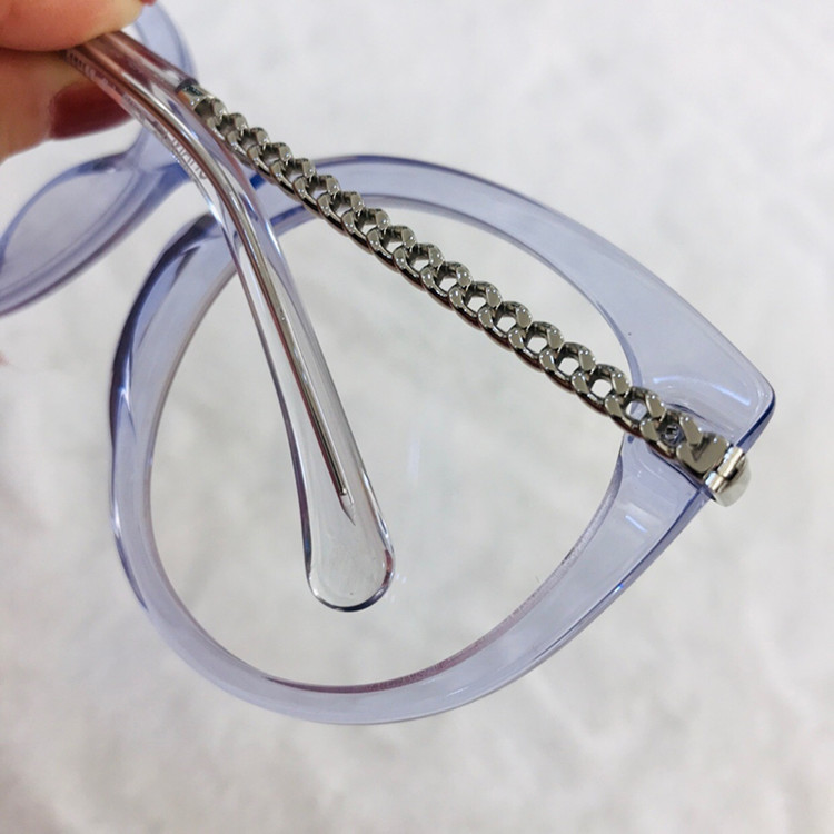 2020 new fashion design CH4568 women's wear chain design Cateye round glasses frame prescription glasses full package box UV400