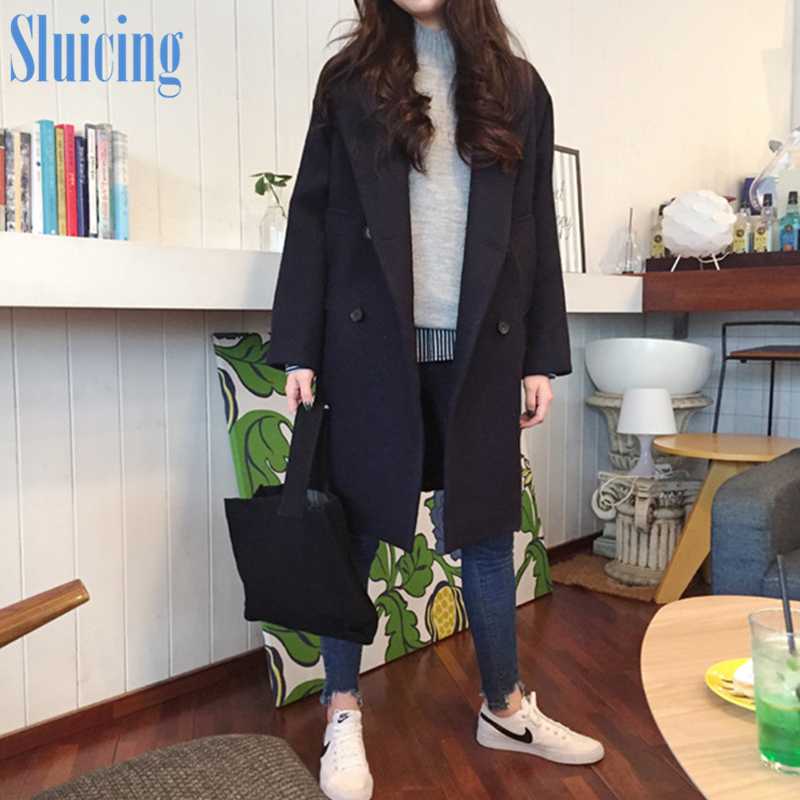 SLUICING Korean style slim fit mid long winter wear new woollen coat women' coat thickened double breasted students, Beige
SLUICING Korean style slim fit mid long winter wear new woollen coat women' coat thickened double breasted students, Beige
