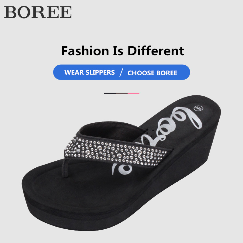 BOREE New Summer Women Slippers Crystal Shining Woman Shoes Wedges Platform Female Slipper Beach Sandals Ladies Slides pantuflas, Black
BOREE New Summer Women Slippers Crystal Shining Woman Shoes Wedges Platform Female Slipper Beach Sandals Ladies Slides pantuflas, Black