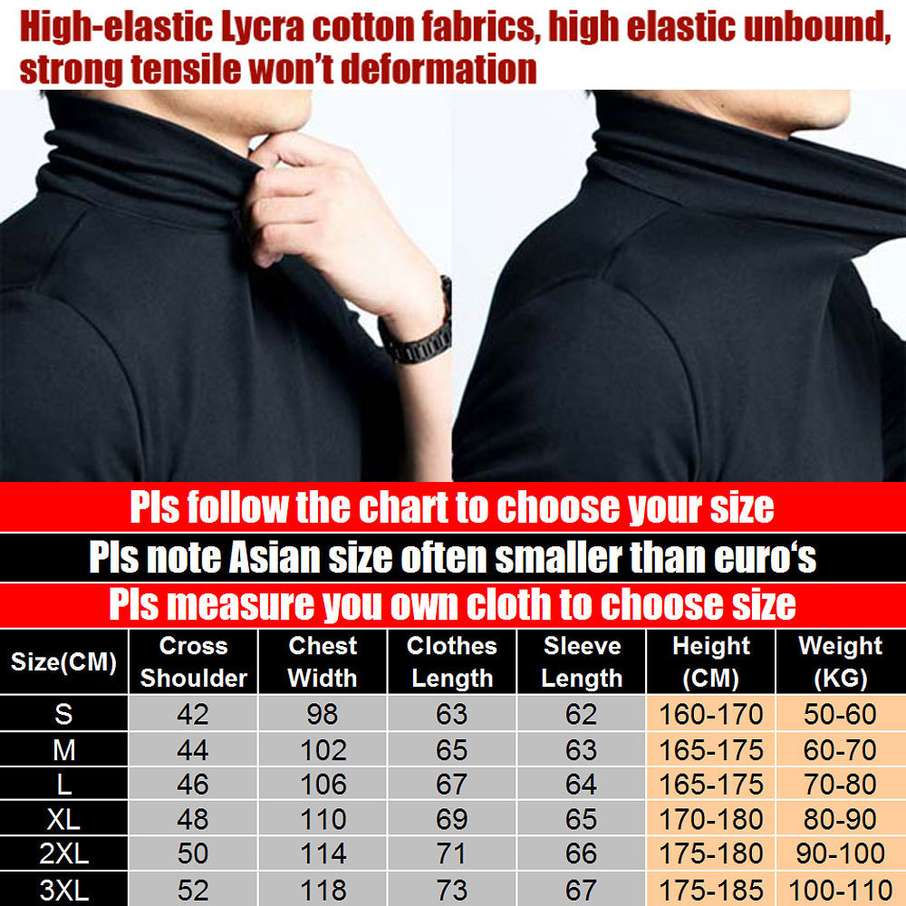2020 New Men fashion t shirt tees Slim Tops Male stretch t-shirt turtleneck long sleeve Tee Shirts High collar Men's cotton Tees CX200711
