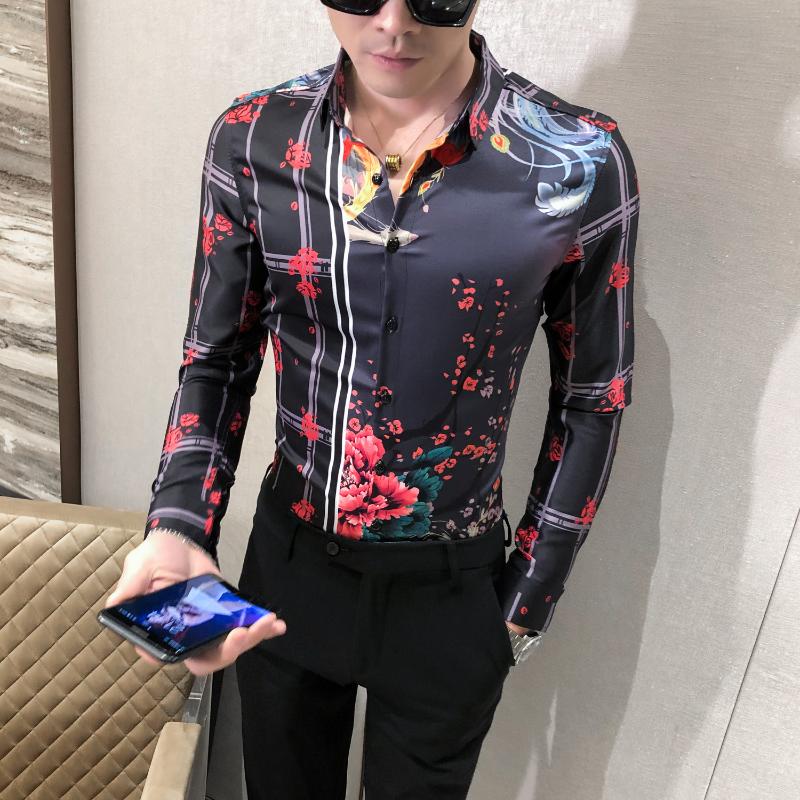 Stripe Shirt Men High Quality Floral Shirt Korean Slim Fit Casual Camisa Masculina Men Long Sleeve Night Club Black White
Stripe Shirt Men High Quality Floral Shirt Korean Slim Fit Casual Camisa Masculina Men Long Sleeve Night Club Black White