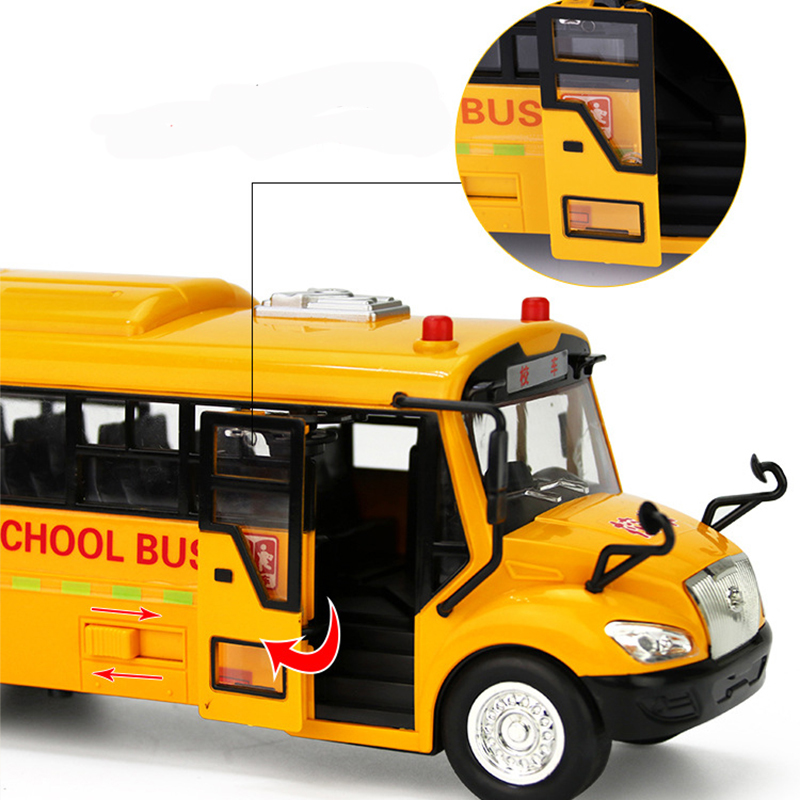 Big Size Inertial School Bus Vehicle Model Lighting Music Cars Toys For Children Boy Kids Gift