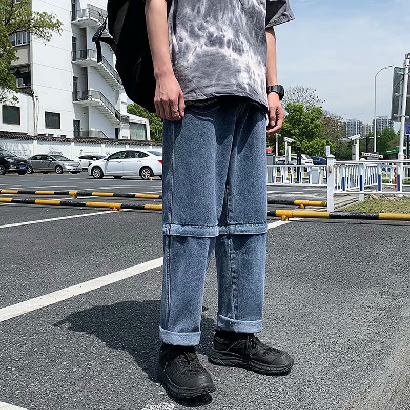Retro Nine-point Jeans Male Korean Students Loose Zipper Removable Casual Wide-leg Pants, Black
Retro Nine-point Jeans Male Korean Students Loose Zipper Removable Casual Wide-leg Pants, Black