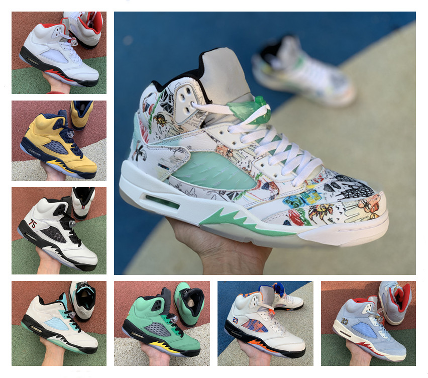 high quality Mens 5s Island Green Basketball Shoes Jumpman 5 Retroes White Black Metallic Oregon Ducks Fire Red Michigan Wings Sneakers, White;red
high quality Mens 5s Island Green Basketball Shoes Jumpman 5 Retroes White Black Metallic Oregon Ducks Fire Red Michigan Wings Sneakers, White;red