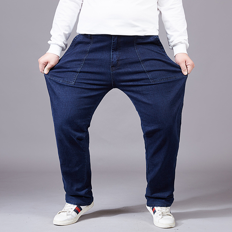 2020 Men's Dark Blue Jeans Spring Autumn Denim Pants Classic Retro Advanced Stretch Loose Straight Trousers Male Big Size 44 46
2020 Men's Dark Blue Jeans Spring Autumn Denim Pants Classic Retro Advanced Stretch Loose Straight Trousers Male Big Size 44 46