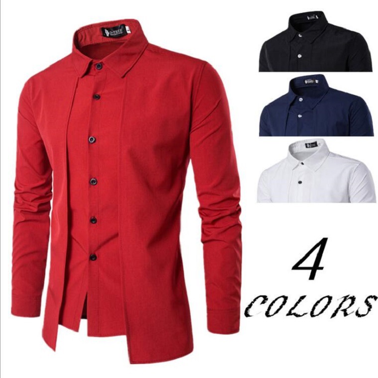 2020 New Men's Fake Two-piece Double Placket Slim Long Sleeve Shirt Men's Shirts Korean Clothes Blouse SA-8, Beige
2020 New Men's Fake Two-piece Double Placket Slim Long Sleeve Shirt Men's Shirts Korean Clothes Blouse SA-8, Beige