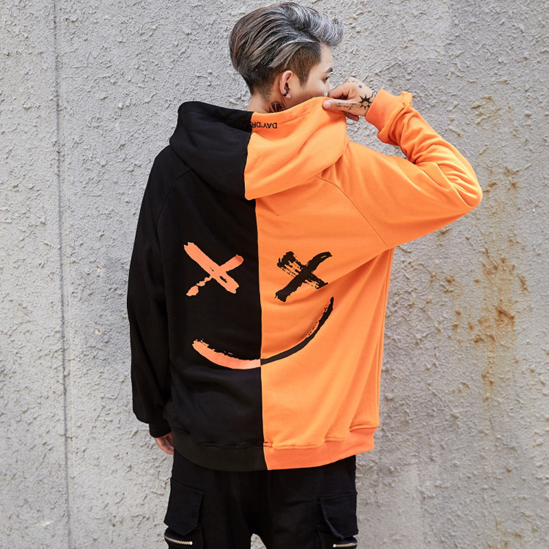 April MOMO 2020 Men Smile Print Headwear Hoodie Pullovers Hip Pop Streetwear Male Casual Fashion Loose Style Patchwork Hoodies, Black orange
April MOMO 2020 Men Smile Print Headwear Hoodie Pullovers Hip Pop Streetwear Male Casual Fashion Loose Style Patchwork Hoodies, Black orange