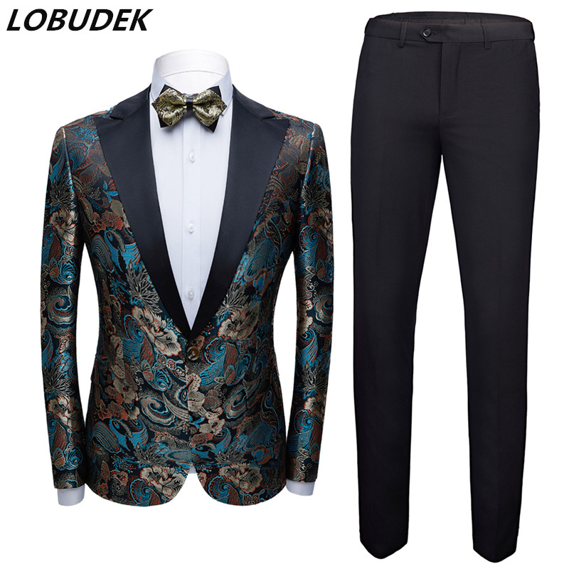 New Jacquard Suit Men' Groom Wedding Suit England Style Vintage Business Fit Slim Blazers+Pants 2-pieces Singer Host Stage, Picture color
New Jacquard Suit Men' Groom Wedding Suit England Style Vintage Business Fit Slim Blazers+Pants 2-pieces Singer Host Stage, Picture color