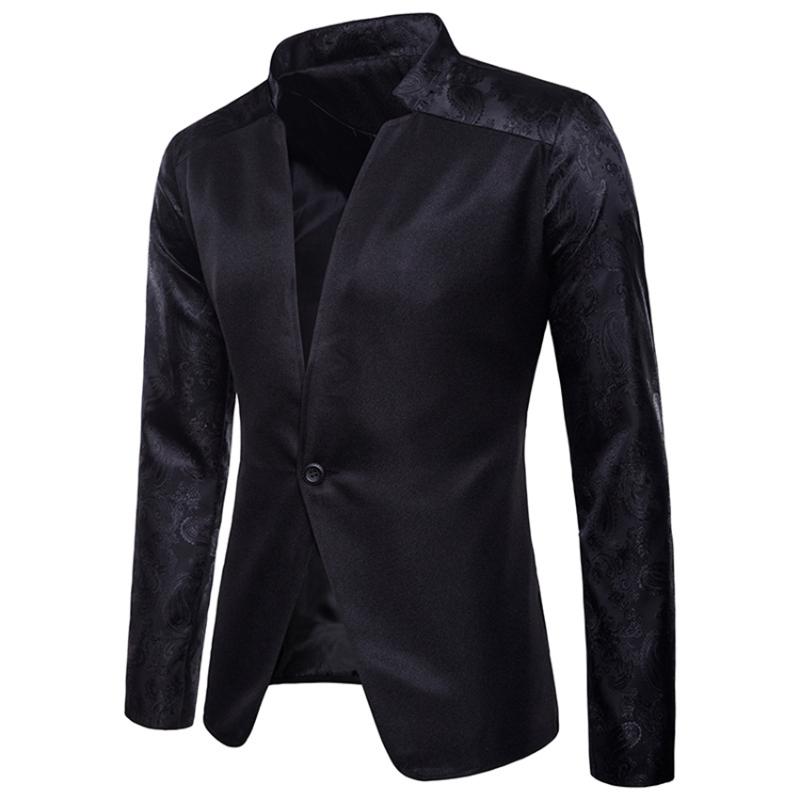 Mens Stand Collar Solid Suit Blazer Brand New Autumn Male Fashion Patchwork Suit Jacket Man Casual Jacket Masculine Blazer, Black
Mens Stand Collar Solid Suit Blazer Brand New Autumn Male Fashion Patchwork Suit Jacket Man Casual Jacket Masculine Blazer, Black