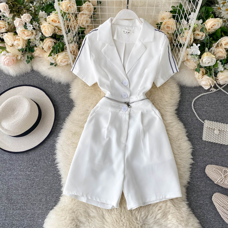 ZOSOL Suit Jumpsuit Women Summer New Zipper Detachable Loose Wide Leg Hong Kong Style Elegant Waist Hugging Jumpsuit, White
ZOSOL Suit Jumpsuit Women Summer New Zipper Detachable Loose Wide Leg Hong Kong Style Elegant Waist Hugging Jumpsuit, White