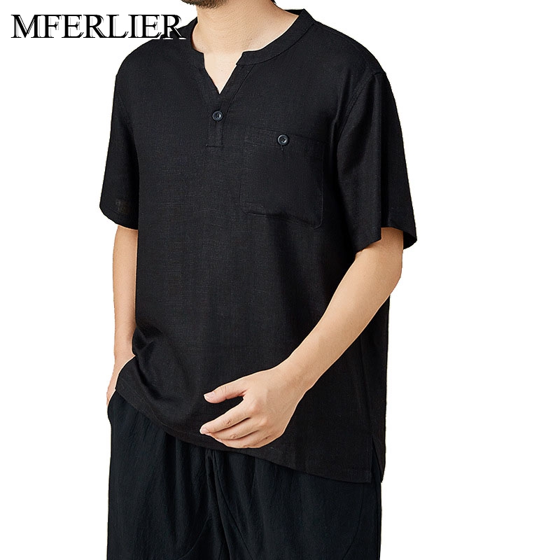 Summer Plus size shirts men 5XL 6XL 7XL Bust 147cm 3 colors cotton linen shirt men, Black
Summer Plus size shirts men 5XL 6XL 7XL Bust 147cm 3 colors cotton linen shirt men, Black