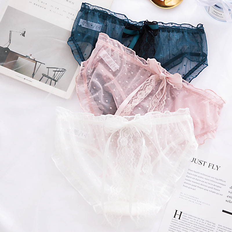 Japanese Cute Big Lace Bow Transparent Panties Dots Mesh Hollow Out Women Underwear Seamless Briefs Solid Lingerie Sexy Thongs, Pink
Japanese Cute Big Lace Bow Transparent Panties Dots Mesh Hollow Out Women Underwear Seamless Briefs Solid Lingerie Sexy Thongs, Pink