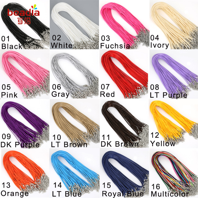 beadia 1.5/2mm 10pcs/lot leather chains bracelet necklace charms with lobster clasp diy jewelry making findings string cord 45cm, Silver
beadia 1.5/2mm 10pcs/lot leather chains bracelet necklace charms with lobster clasp diy jewelry making findings string cord 45cm, Silver