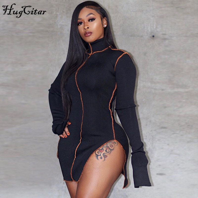 Hugcitar 2020 long sleeve slit bodycon sexy mini dress spring summer women fashion streetwear outfits club wear sundress T200710, Black
Hugcitar 2020 long sleeve slit bodycon sexy mini dress spring summer women fashion streetwear outfits club wear sundress T200710, Black