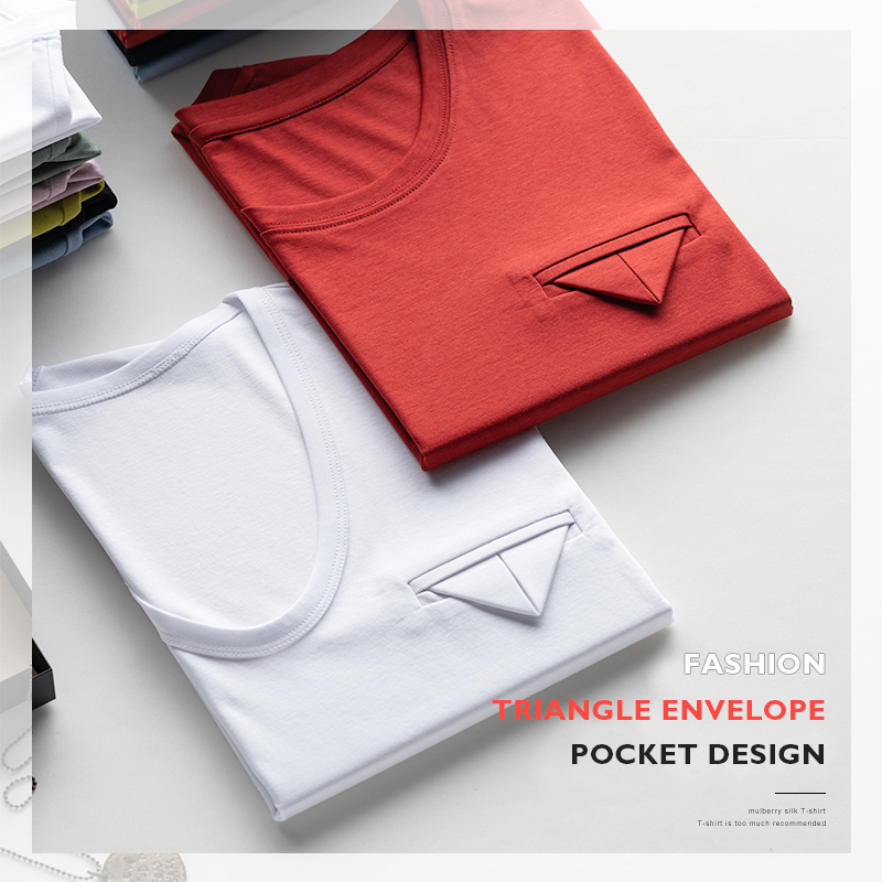 Fashion Triangle Deco Pocket Tshirt Women U/ O-neck Silk & Mercerized Cotton T-shirt High-grade Tee Cool Feeling Summer Vacation, O 3 black
Fashion Triangle Deco Pocket Tshirt Women U/ O-neck Silk & Mercerized Cotton T-shirt High-grade Tee Cool Feeling Summer Vacation, O 3 black