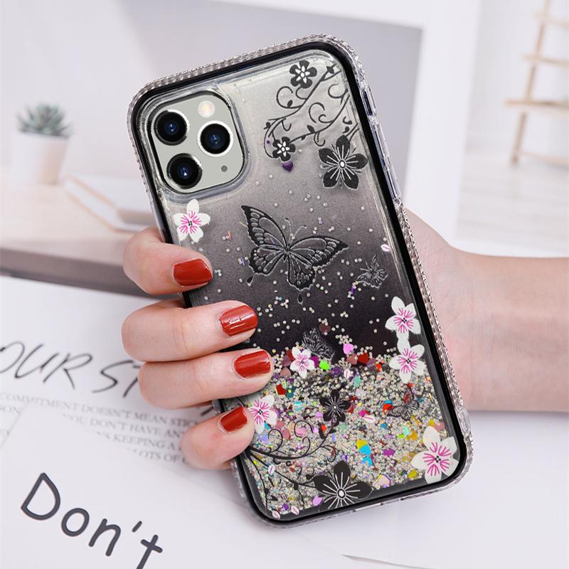 Newest Glitter Diamond Flowers Butterfly Phone Case For iphone 12 11 Pro MAX 7 8 Plus X XR XS MAX SE2 Liquid Quicksand Bling Sequins Cover
Newest Glitter Diamond Flowers Butterfly Phone Case For iphone 12 11 Pro MAX 7 8 Plus X XR XS MAX SE2 Liquid Quicksand Bling Sequins Cover