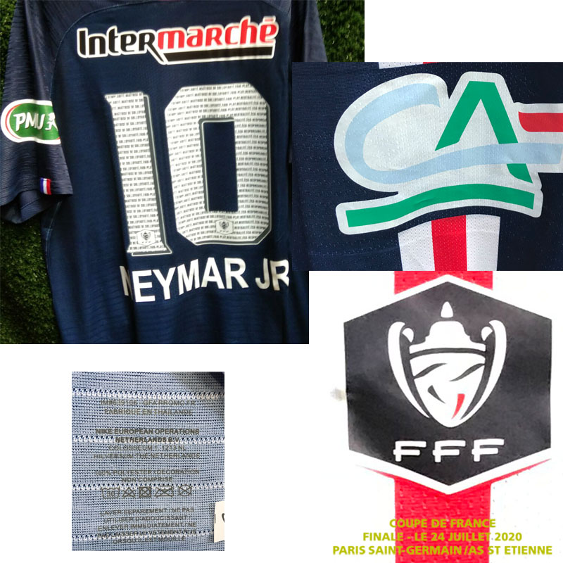 2020 Coupe De France Finale Jersey Match Worn Player Issue All Sponosr maillot French League Cup Shirt, Player version finale
2020 Coupe De France Finale Jersey Match Worn Player Issue All Sponosr maillot French League Cup Shirt, Player version finale