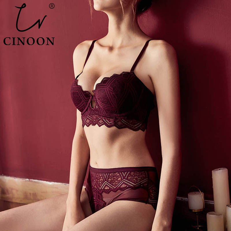 CINOON New Top Sexy Underwear Set Push-up Bra And Panty Sets Hollow Brassiere Gather Sexy Bra Embroidery Lace Lingerie Set, Black
CINOON New Top Sexy Underwear Set Push-up Bra And Panty Sets Hollow Brassiere Gather Sexy Bra Embroidery Lace Lingerie Set, Black