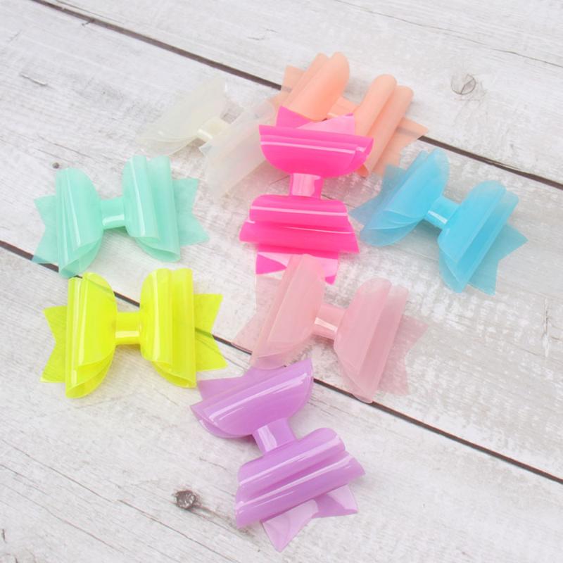 Cheer Bows 3" Chunky Jelly Bows Waterproof Hair Clip for Girl Summer Hairpin Candy Color Hairgrip Baby Kids Hair Accessories