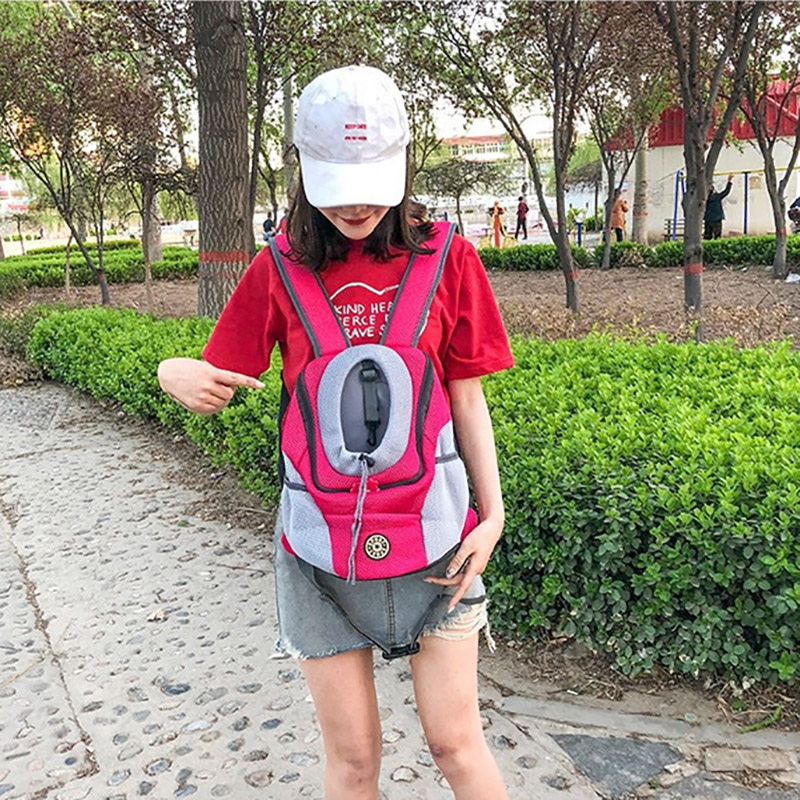 Pet out cat Travel portable chest Mesh fabric breathable backpack Pull string Dog carrier Holiday home travel bag