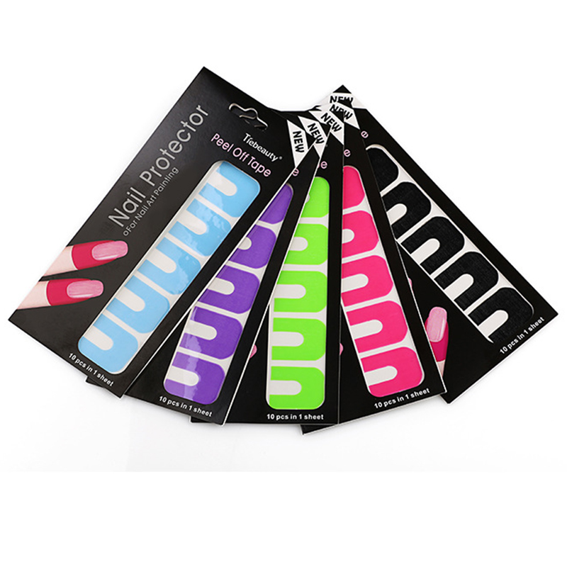 One-time Nail Polish Edge Anti-Flooding Patch U-shape Spill-proof Nail Polish Varnish Protector Stickers Holder Tool Finge Stickers