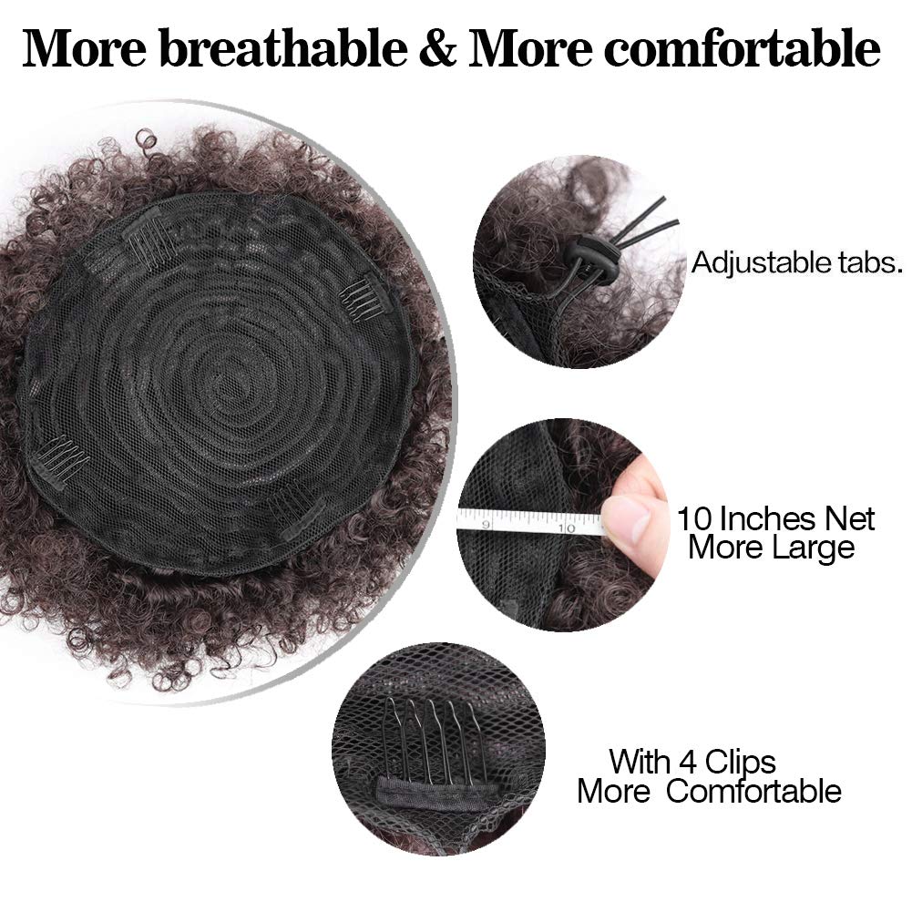 Afro Kinky Curly Ponytail African American Short Wrap Remy Hair Drawstring Puff Pony Tail Clip in Hair Extensions 120g Aviable