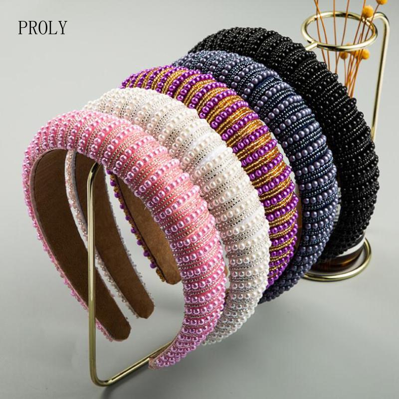 PROLY New Fashion Women Baroque Hair Accessories Wide Side Sponge Beaded Headband For Adult Solid Hairband Wholesale
PROLY New Fashion Women Baroque Hair Accessories Wide Side Sponge Beaded Headband For Adult Solid Hairband Wholesale