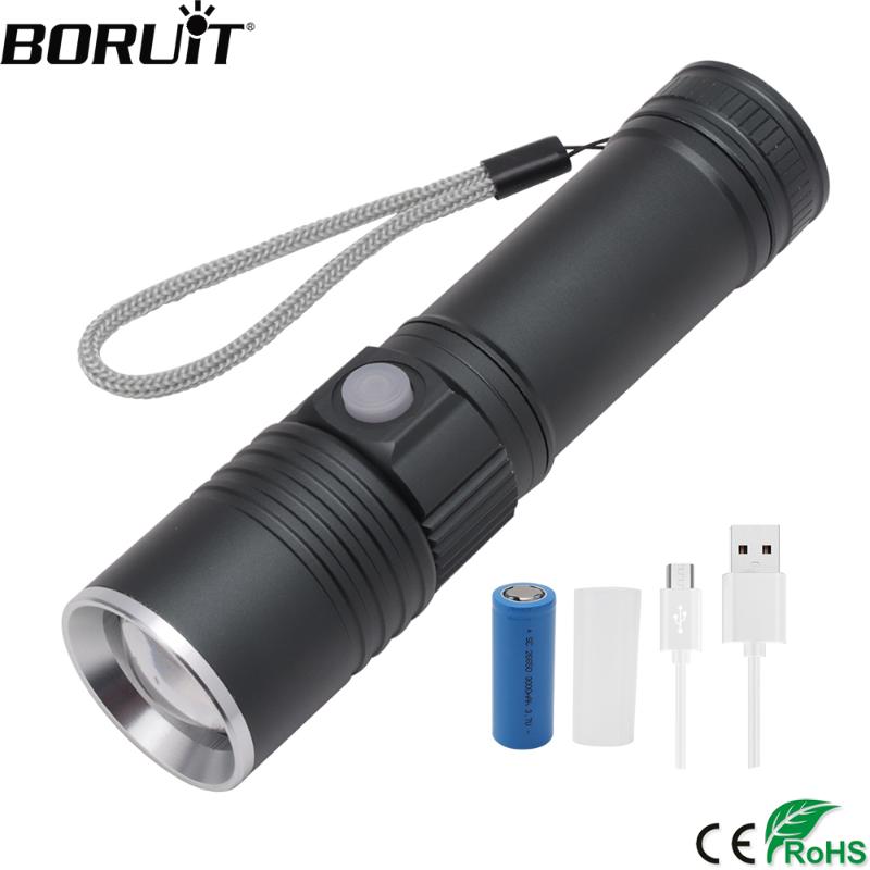

BORUiT C12 LED 4-Mode Zoom Lamp XM-L T6 High Power 1000LM Torch 18650 26650 Waterproof Lantern Bicycle Camping Light