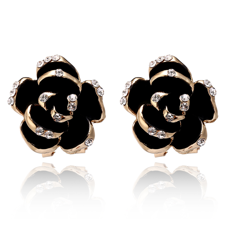 Clip-on & Screw Back MGaidila,Black Flowers Rose Set With Gold Zircon Glitter Ear Clip, Mysterious Elegant Earrings Jewelry
Clip-on & Screw Back MGaidila,Black Flowers Rose Set With Gold Zircon Glitter Ear Clip, Mysterious Elegant Earrings Jewelry