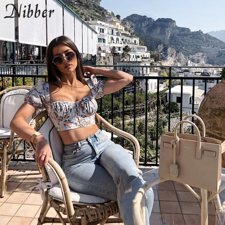 summer sexy club wear crop top boho tshirt women's Elegant office ladies Casual shirts fashion mujer High street teeshirts MX200721