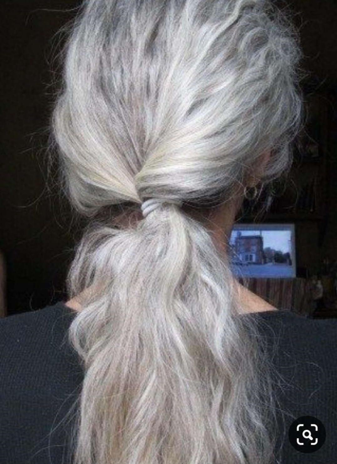 Custom gray human hair ponytail salt and pepper long wavy grey hairpiece virgin hair ponytail 10a drawstring clip in hair extension