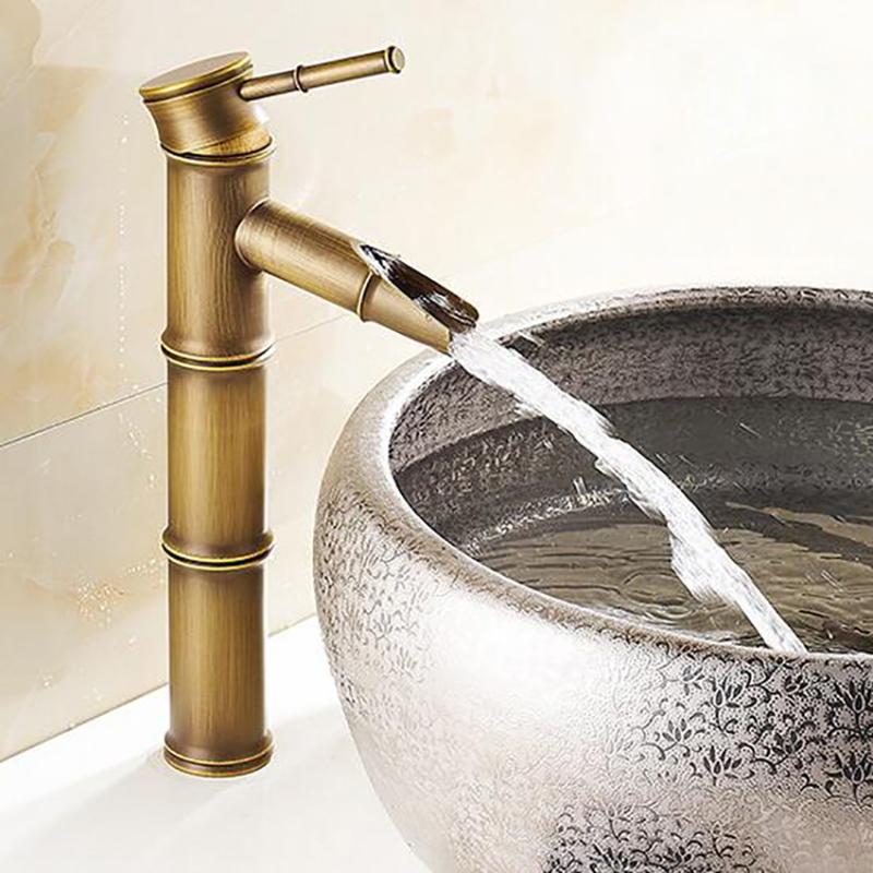 European antique Bathroom Faucet Brass Basin Faucets Tap Tall Bamboo Hot Cold Water With Two Pipes Kitchen Outdoor Garden Taps
European antique Bathroom Faucet Brass Basin Faucets Tap Tall Bamboo Hot Cold Water With Two Pipes Kitchen Outdoor Garden Taps
