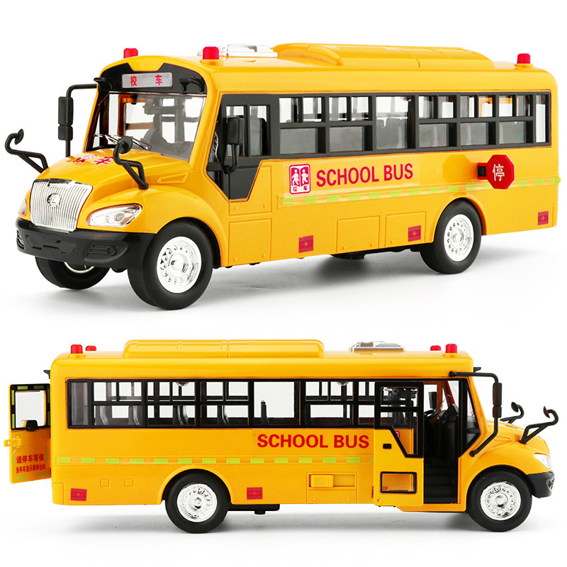 Big Size Inertial School Bus Vehicle Model Lighting Music Cars Toys For Children Boy Kids Gift