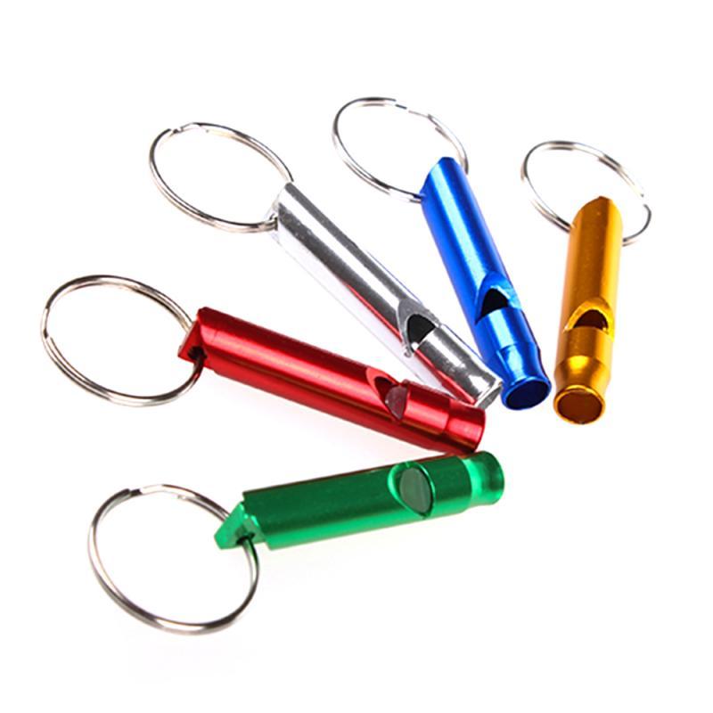 Whole Aluminum Alloy Whistle Mini Keyring Keychain Whistle Outdoor Emergency Alarm Survival Sport Camping Hunting Metal W
