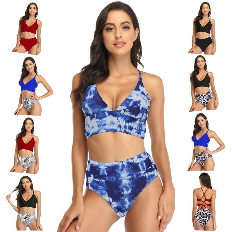 2020 New Style Tie-Dye Printed High Waist Bikini Two-Piece Swimsuits Multi-Color Back Cross Lace-up Sexy Bikini, C04
2020 New Style Tie-Dye Printed High Waist Bikini Two-Piece Swimsuits Multi-Color Back Cross Lace-up Sexy Bikini, C04