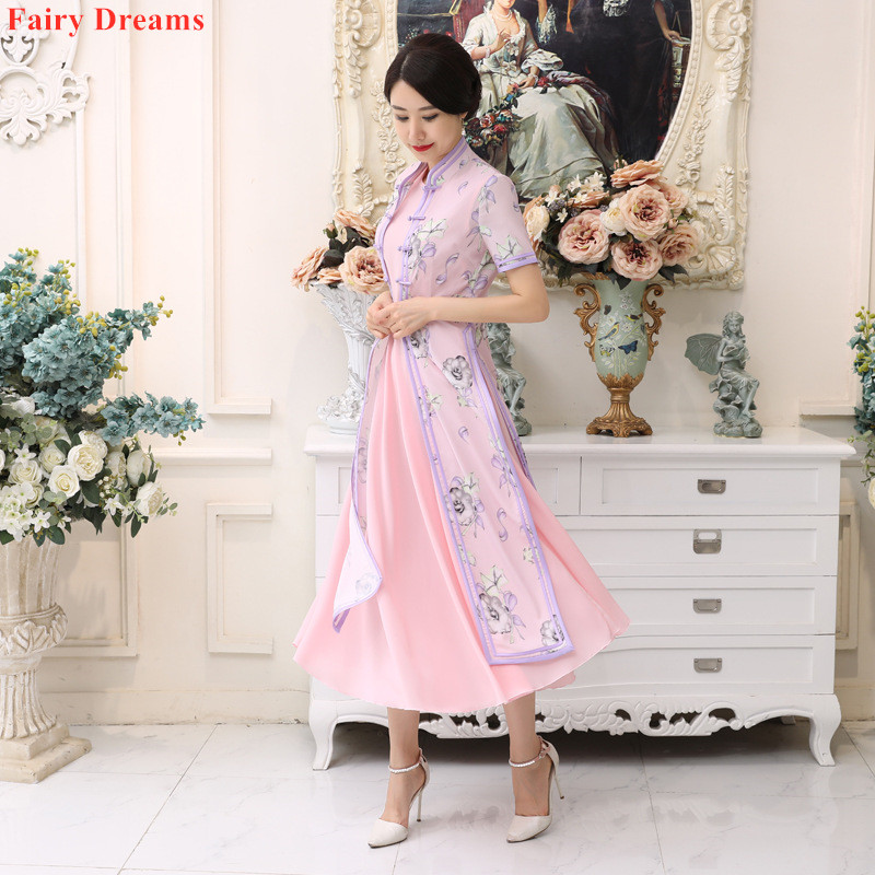 Chinese Traditional Dress Hanfu Women 2 Piece Pink Yellow Green Red Cheongsam Modern Spring Summer Qipao Robe Chinoise
Chinese Traditional Dress Hanfu Women 2 Piece Pink Yellow Green Red Cheongsam Modern Spring Summer Qipao Robe Chinoise