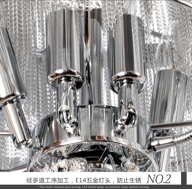 Modern Pendant Lamps Silver Chandeliers Indoor Lighting Fixture Lustre French Empire Aluminum Chain Hanging Suspension Lamp luminaria Project