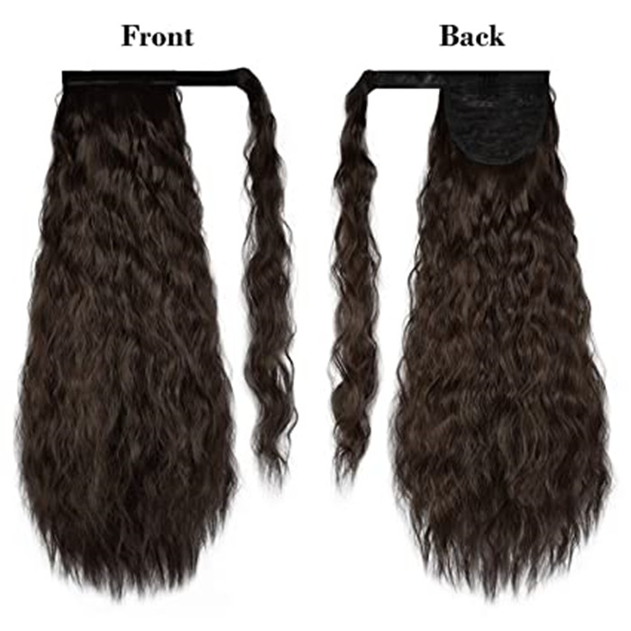 Clip in Ponytail Extension Wrap Around for Women Long Wavy Curly Hair Fluffy Pony Tail 18 Inch