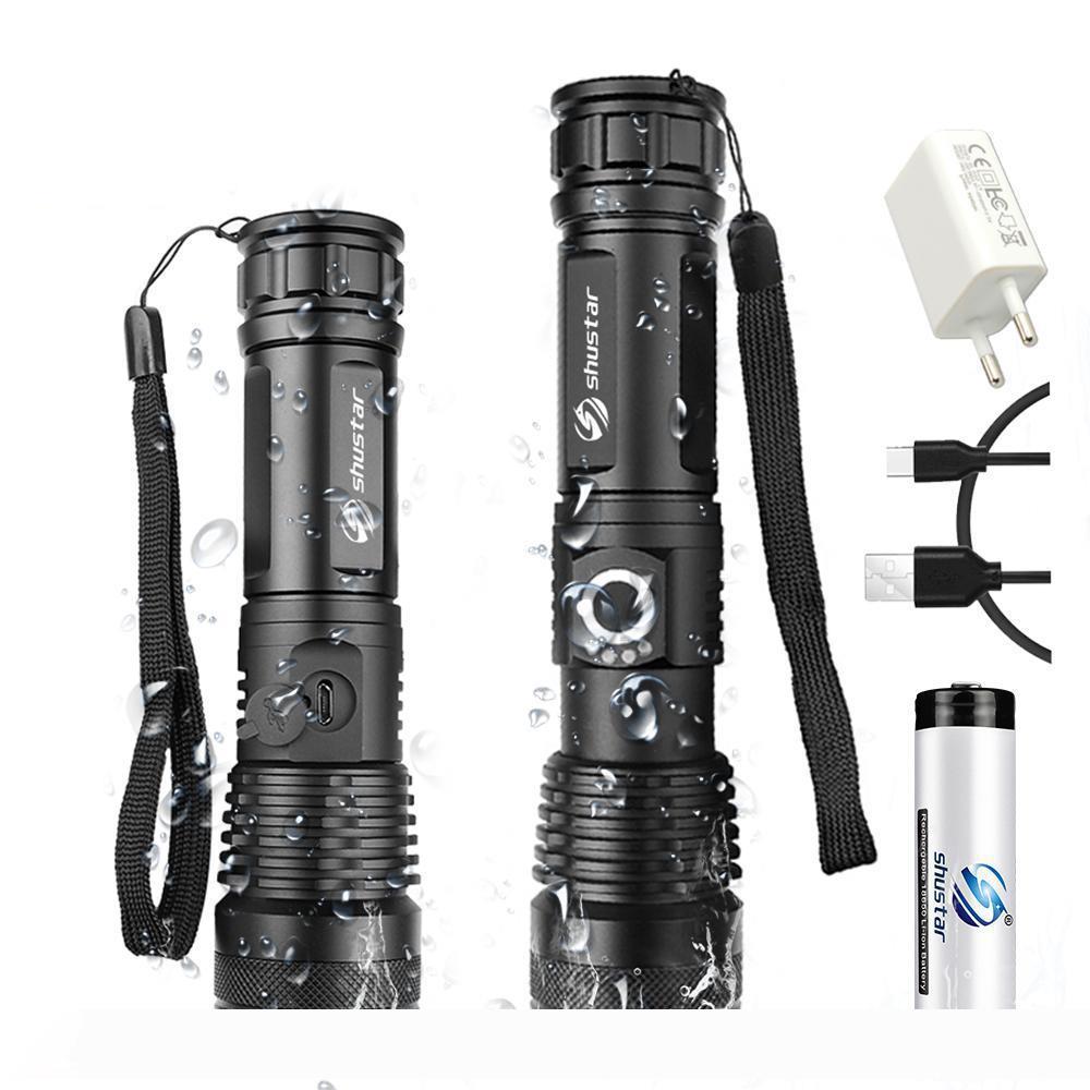 LED Flashlight XHP50 Lamp bead Support zoom 5 lighting modes Torch By 18650 or 26650 battery For outdoor activities
LED Flashlight XHP50 Lamp bead Support zoom 5 lighting modes Torch By 18650 or 26650 battery For outdoor activities